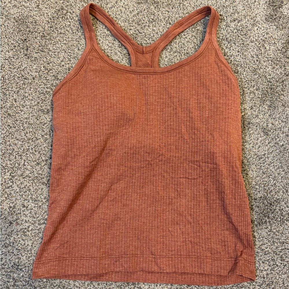 lululemon athletica Rust Orange Ribbed Racerback Tank